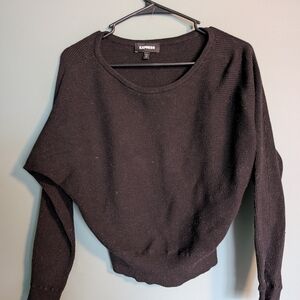 Express Black Crew Neck Sweater Cozy Knit